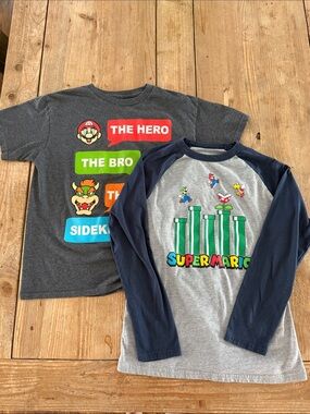 Two Nintendo Super Mario Bros Boys Tees